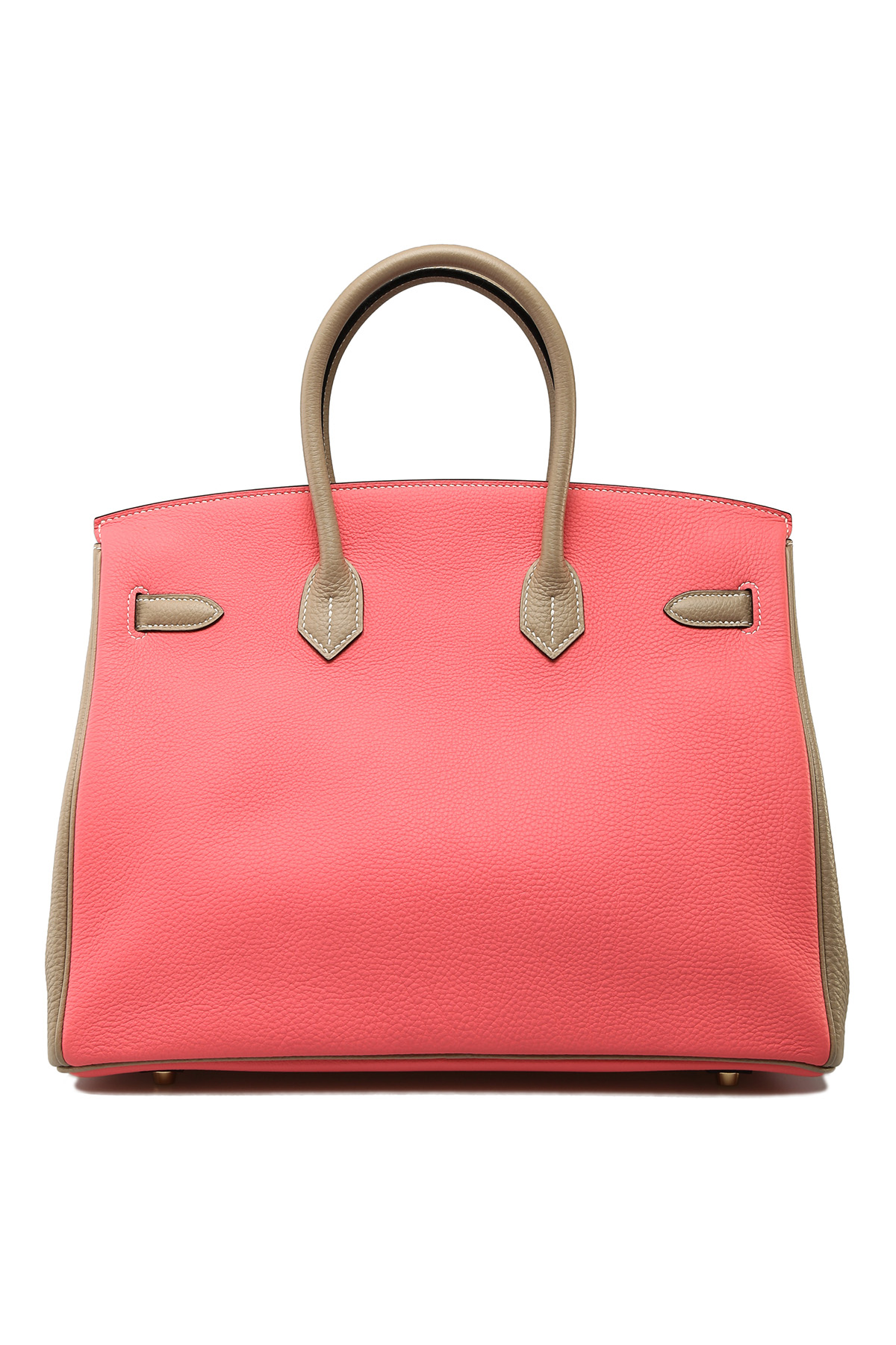 HERMES MASTER BIRKIN 30 EPSOM LIPSTICK PINK AND ELEPHANT GREY SILVER BUCKLE BAG H028369CK61 (30*23*15cm)